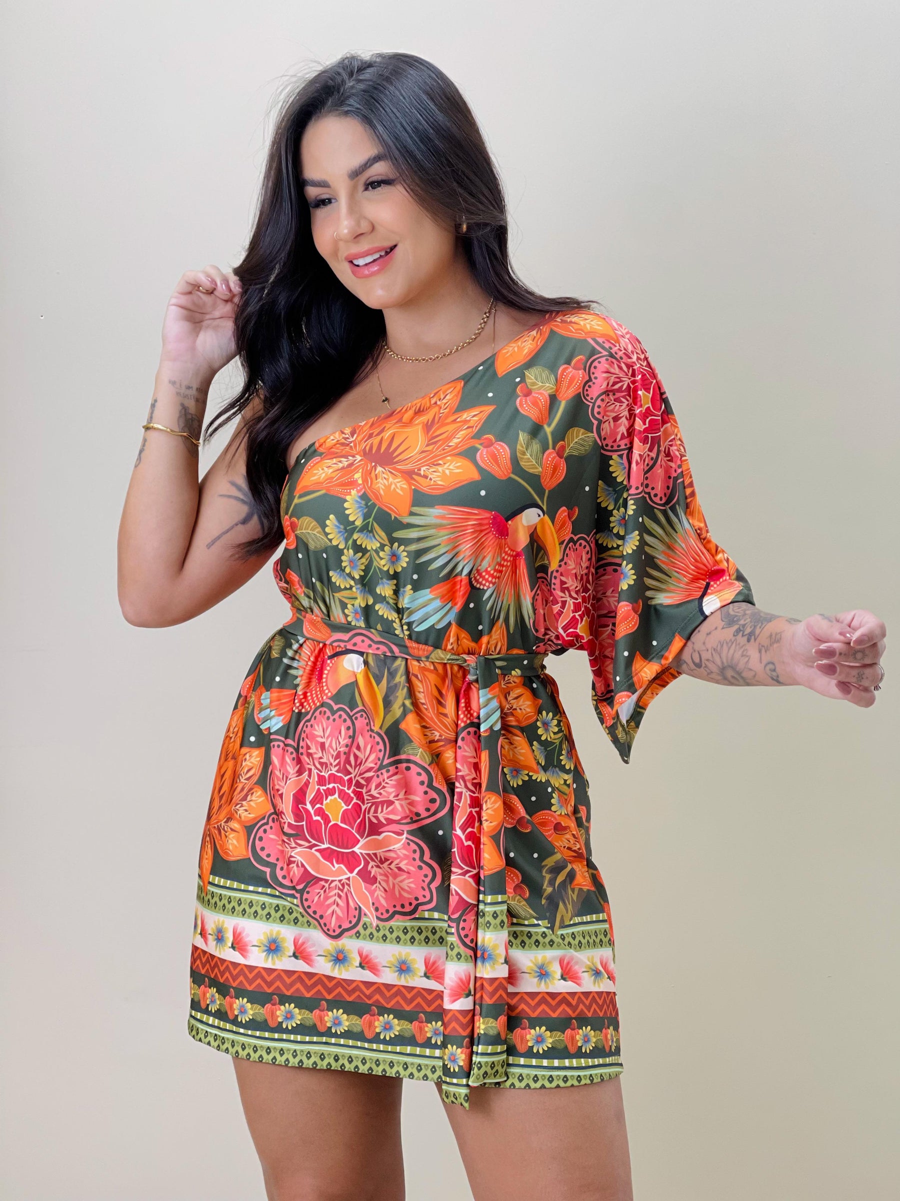 Vestido Feminino Lavínia Bosque Encantado - Floral Elegante