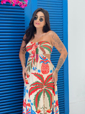 Vestido Longo Valentina Tropical Serenity