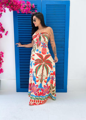 Vestido Longo Valentina Tropical Serenity