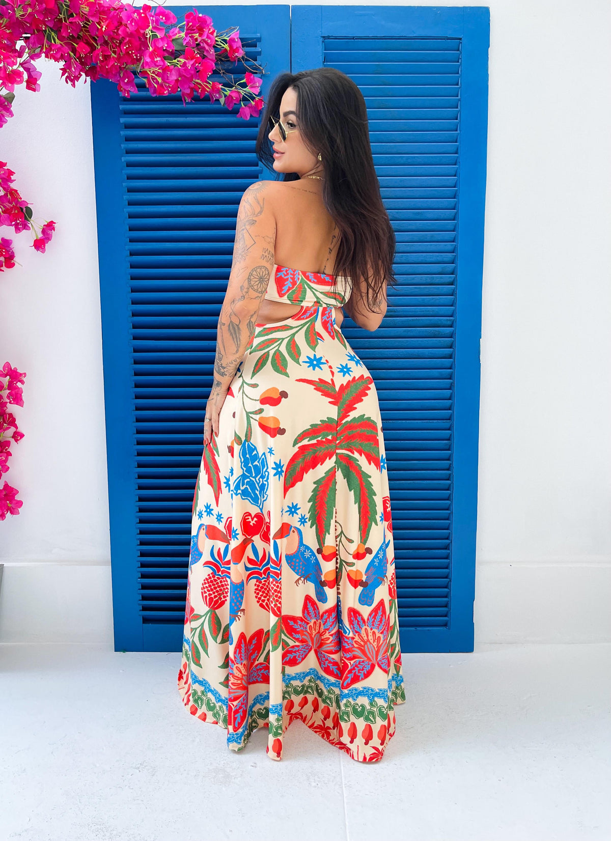 Vestido Longo Valentina Tropical Serenity